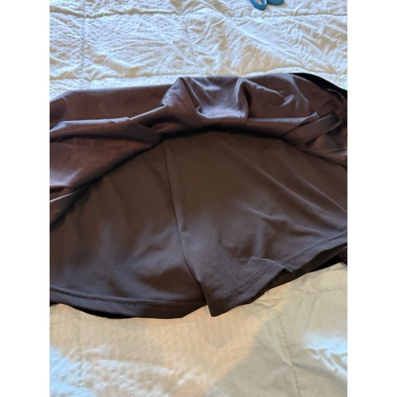 Shein Micro Mini Skirt Skort Black Velour With Shorts Sz M Party Club Going Out - Picture 2 of 4